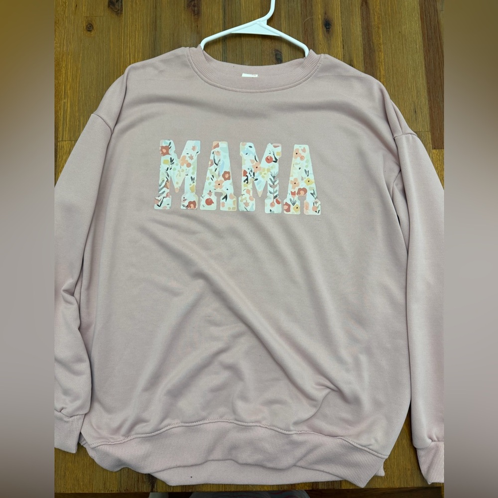 Floral MAMA Graphic Sweatshirt - Dusty Pink